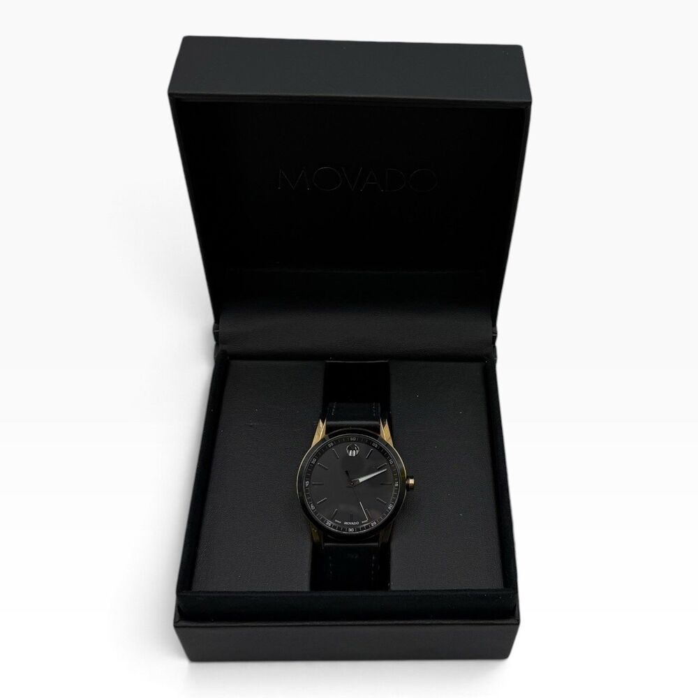 Movado Museum Sport Series Men's Gold Tone Steel Black Dial Quartz Watch